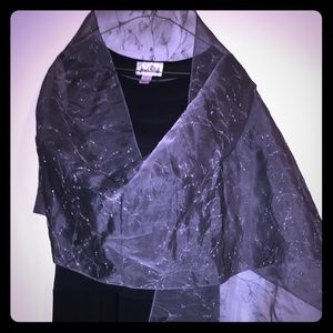 Beaded fine tulle evening wrap